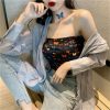 The Best Summer Women Off-shoulder Tube Crop Tops Strapless Bra Tank Casual Ladies Fashion Printed Vest Cami Top Online - Takalr