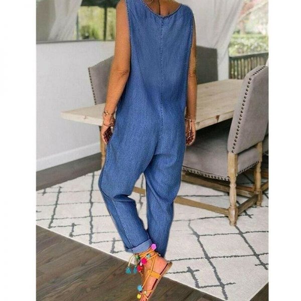 The Best Summer Women Spaghetti Sleeveless Jumpsuit Strap Wide Legs O-Neck Female Bodycon Jumpsuit Long Pant Trouser Outfits Online - Takalr