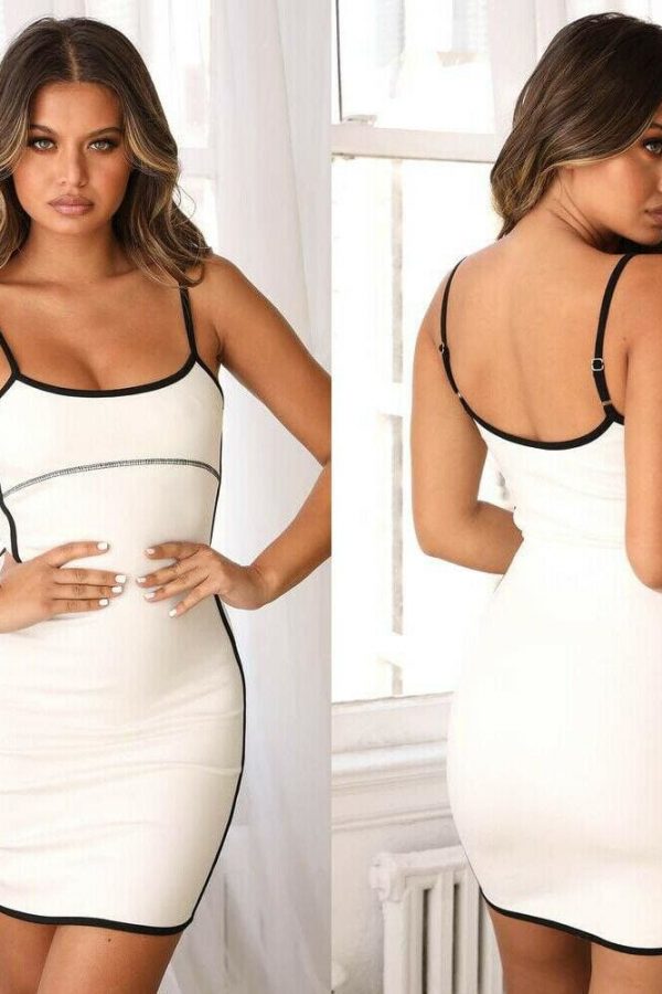 The Best Summer Women Stretchy Bodycon Sleeveless Slim Fit Dress Ladies Casual Party Slip Mini Dress Beach Sundress Online - Takalr