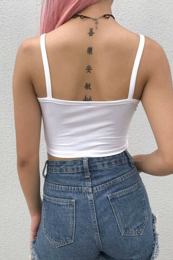 The Best Summer Women Tank Top Letter Print Overlap Cross Sling Crop Vest Blouse Slim Fit Vest Blouse Crop Tops Online - Takalr