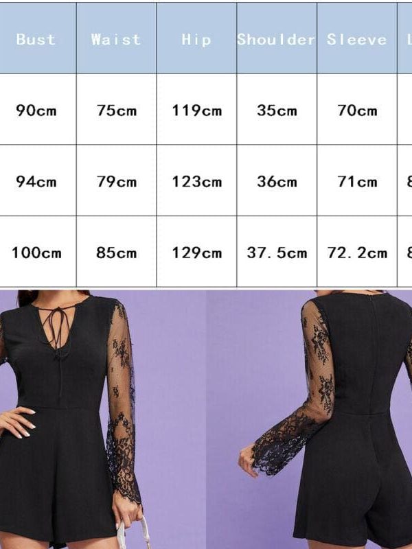 The Best Summer Women V Neck Mesh Long Sleeve Bodycon Jumpsuit Fashion Ladies Slim Romper Casual Short Pants Online - Takalr