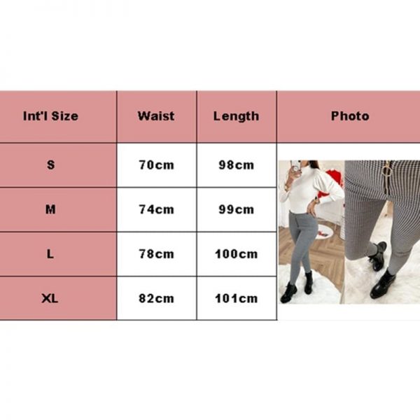 The Best Tartan Zipper Plaid High Waist Paper Bag Trousers Ladies Office OL Casual Slim Fit Pants Online - Takalr