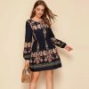 The Best Tunic Dress Lady Retro Indie Folk Element Dresses Casual Short Mini Dress Online - Takalr