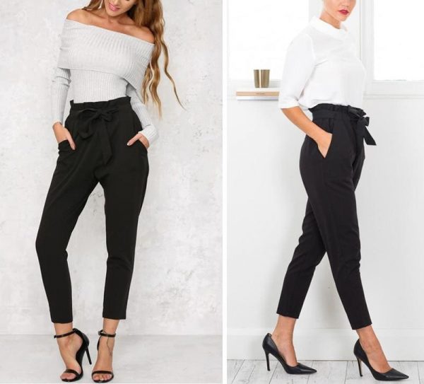 The Best Up Pencil Pants Women Trousers High Waist Streetwear Vintage Pant Online - Takalr