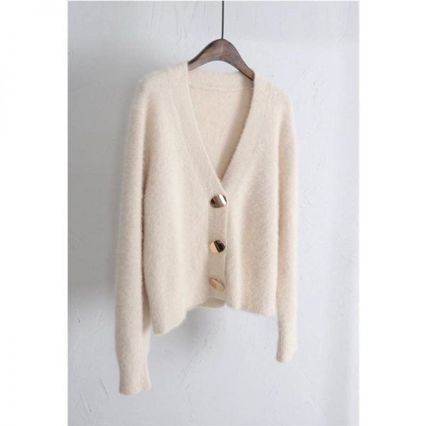 The Best V-neck Women Sweaters Autumn Winter Single-breasted Cardigans Female Online - Takalr