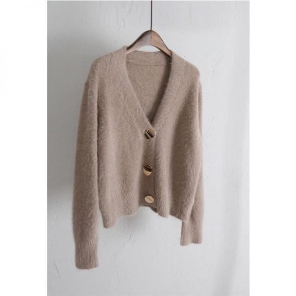 The Best V-neck Women Sweaters Autumn Winter Single-breasted Cardigans Female Online - Takalr