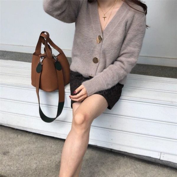 The Best V-neck Women Sweaters Autumn Winter Single-breasted Cardigans Female Online - Takalr