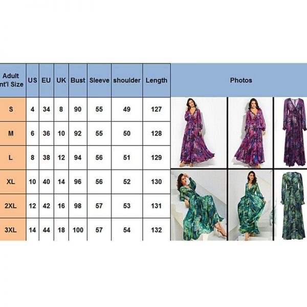 The Best Vintage Women Boho Floral V-Neck Long Maxi Dress Summer Beach Elegant Ladies Casual Long Sleeve Holiday Party Sundress Online - Takalr