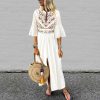 The Best Vintage Women Fashion Boho Long Maxi Dress Summer Holiday Floral Ladies Casual Short Sleeve Loose Sundress Online - Takalr