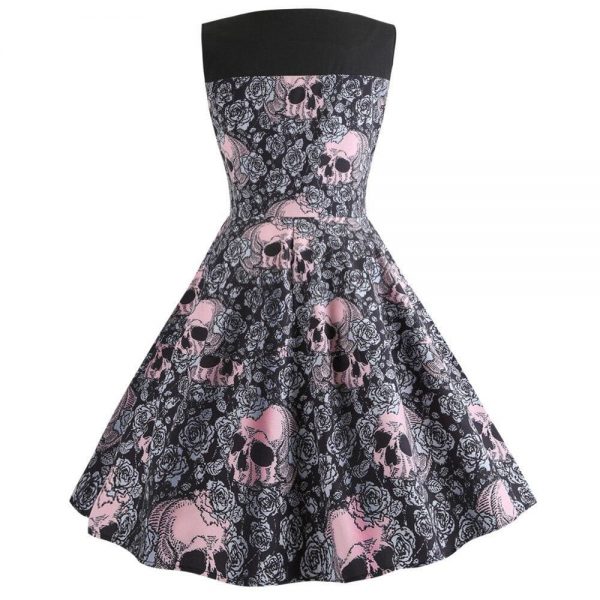 The Best Vrouwen Vintage Jurk Halloween Jurk Mouwloze Rockabilly Party Jurken Online - Source Silk