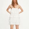 The Best White Dress Lace Condole Belt Party Embroidery Summer Mini Women Dress Online - Takalr