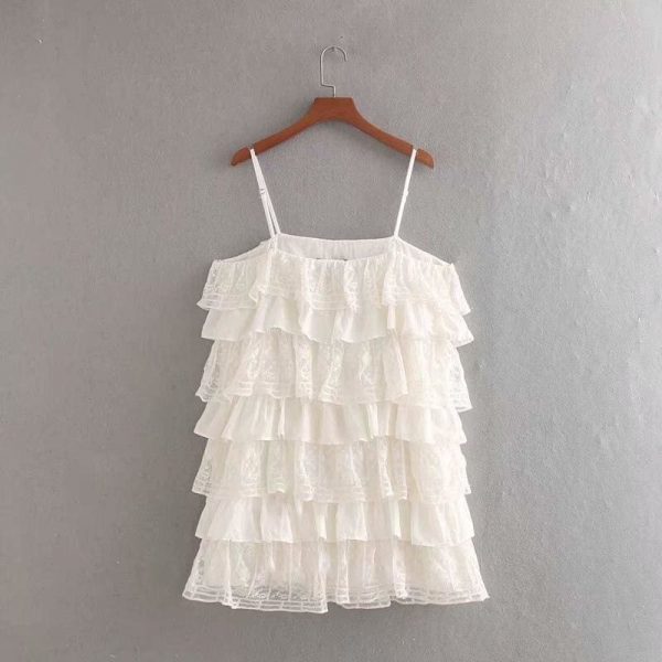 The Best White Dress Lace Condole Belt Party Embroidery Summer Mini Women Dress Online - Takalr