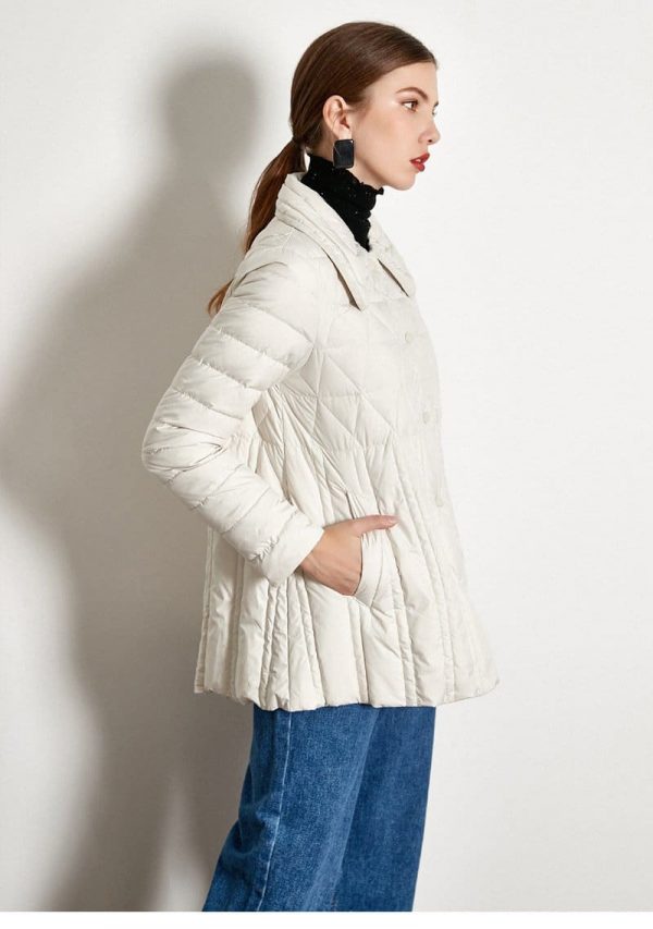 The Best Winter Loose Down Jacket Short White Duck Down Thin Coat Female Online - Takalr