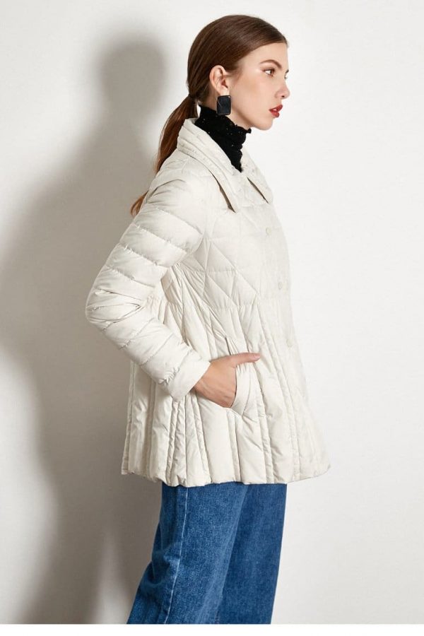 The Best Winter Loose Down Jacket Short White Duck Down Thin Coat Female Online - Takalr