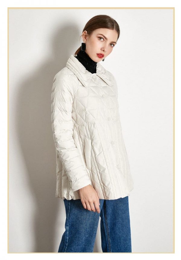 The Best Winter Loose Down Jacket Short White Duck Down Thin Coat Female Online - Takalr