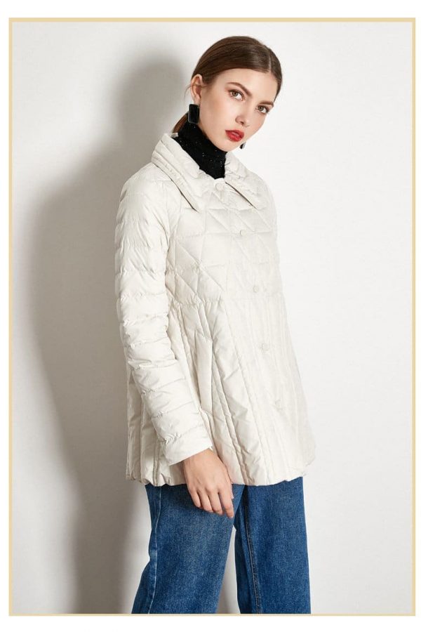 The Best Winter Loose Down Jacket Short White Duck Down Thin Coat Female Online - Takalr