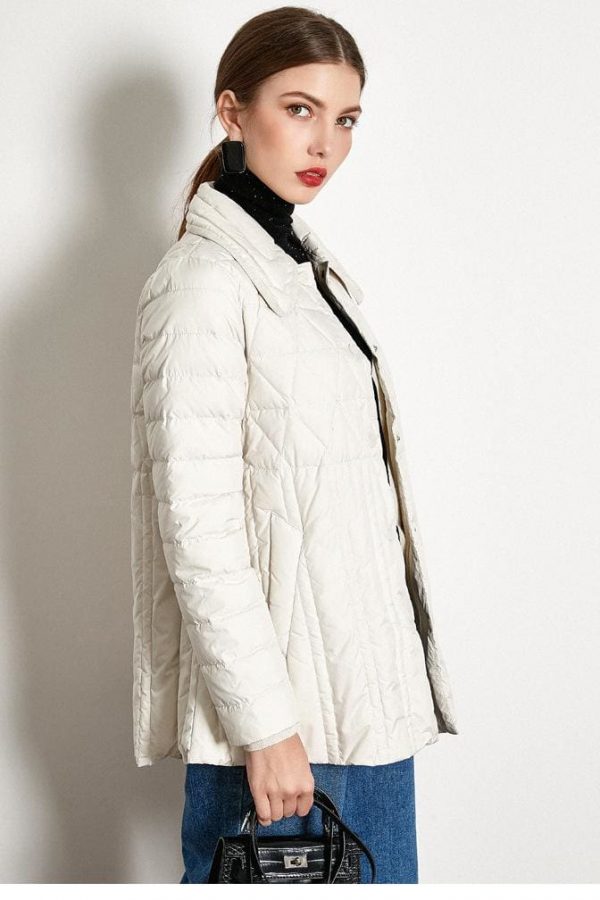 The Best Winter Loose Down Jacket Short White Duck Down Thin Coat Female Online - Takalr