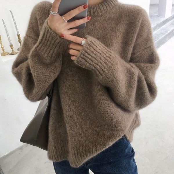 The Best winter new loose cashmere blend sweater for women casual modis Online - Source Silk