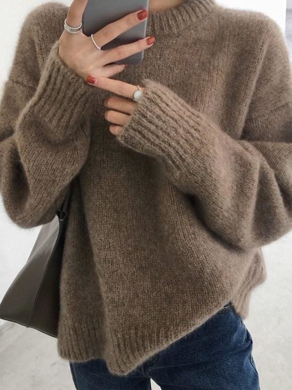 The Best winter new loose cashmere blend sweater for women casual modis Online - Source Silk