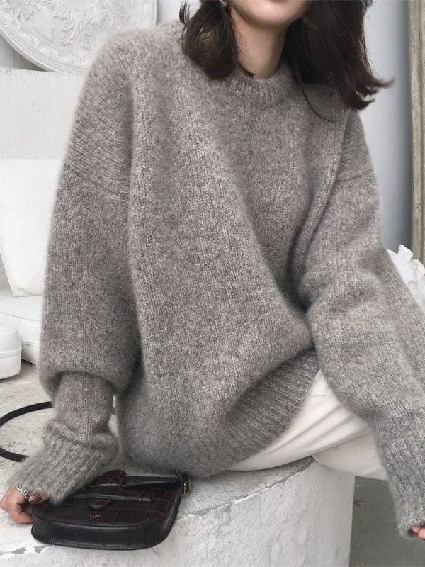 The Best winter new loose cashmere blend sweater for women casual modis Online - Source Silk