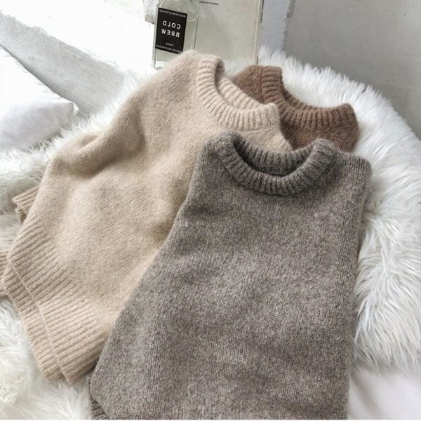 The Best winter new loose cashmere blend sweater for women casual modis Online - Source Silk