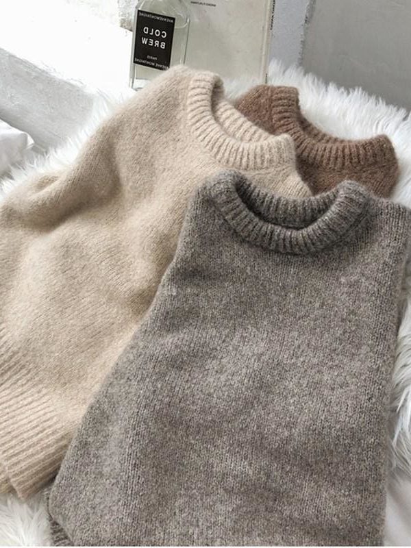 The Best winter new loose cashmere blend sweater for women casual modis Online - Source Silk