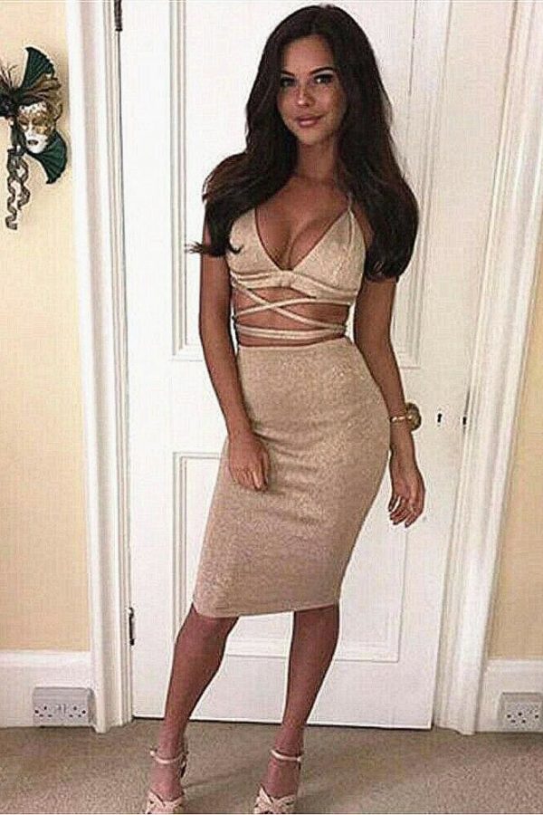 The Best Women 2 Piece Set Party Dress Summer Ladies Casual Bandeau Cut Out Multi Tie Bodycon Slim Bardot Top Skirt Clubwear Online - Takalr