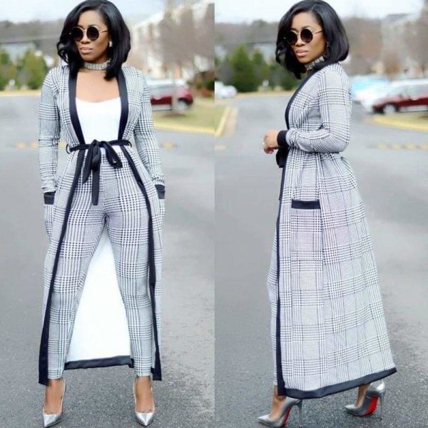 The Best Women 2 Pieces Sets Pencil Pants Jacket Fashion Suit Online - Source Silk