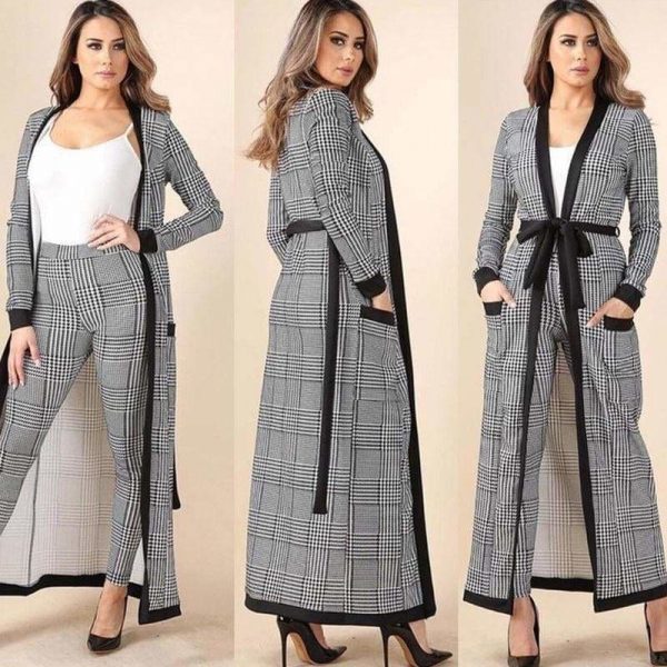 The Best Women 2 Pieces Sets Pencil Pants Jacket Fashion Suit Online - Source Silk