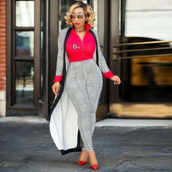 The Best Women 2 Pieces Sets Pencil Pants Jacket Fashion Suit Online - Source Silk