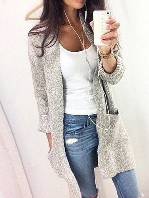 The Best Women Autumn Cardigan Loose Sweater Long Sleeve Knitted Outerwear Online - Source Silk