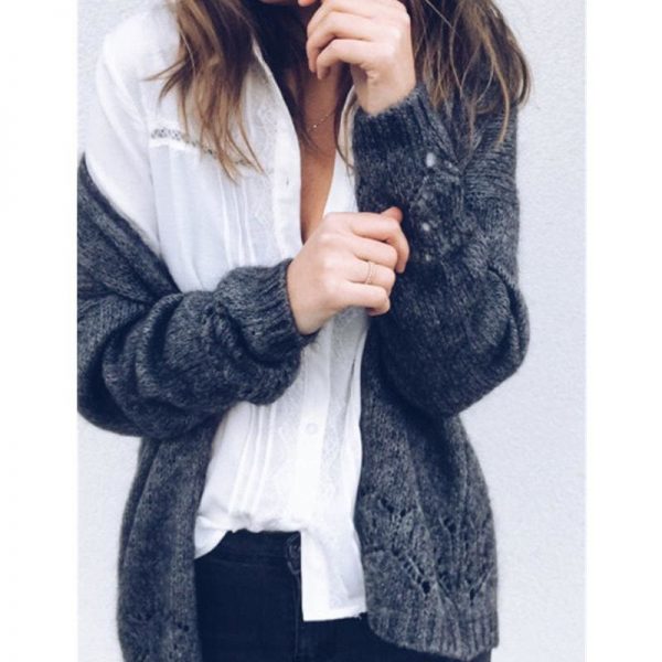 The Best Women Autumn Crochet Hollow Out Cardigan Femme Knitted Sweater Tops Knitwear Coat Outwear Fashion Streetwear Online - Takalr