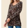 The Best Women Autumn Leopard Print Long Sleeve Button V Neck T Shirt Casual Tops Baggy Fashion Loose Blouse Online - Takalr