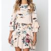 The Best Women Autumn Spring Elegant Vintage Floral Ruffles Mini Dress Chsinese Printed Casual Dress Online - Takalr