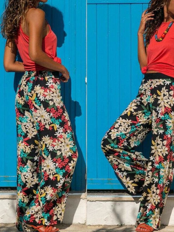 The Best Women Baggy Harem Pants Boho Hippie Wide Leg Pant High Waist Trousers Online - Takalr