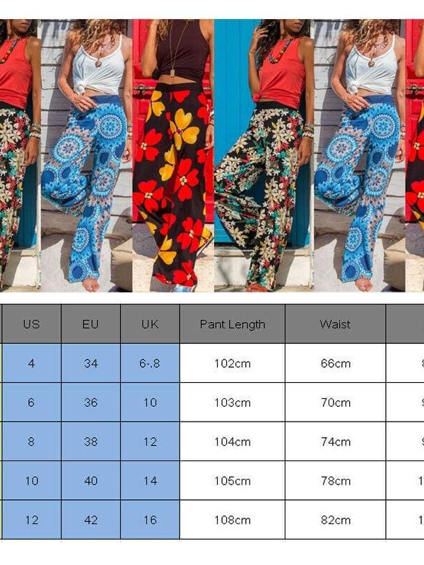 The Best Women Baggy Harem Pants Boho Hippie Wide Leg Pant High Waist Trousers Online - Takalr