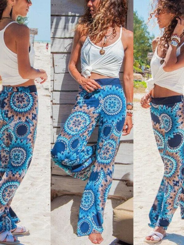 The Best Women Baggy Harem Pants Boho Hippie Wide Leg Pant High Waist Trousers Online - Takalr