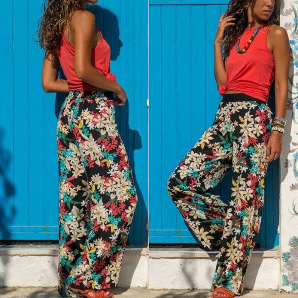 The Best Women Baggy Harem Pants Boho Hippie Wide Leg Pant High Waist Trousers Online - Takalr