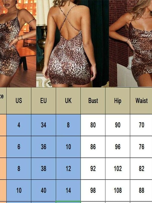 The Best Women Bandage Bodycon Evening Party Short Mini Dress Leopard Print Off Shoulder Pencil Dress Backless Summer Strap Dresses Online - Takalr