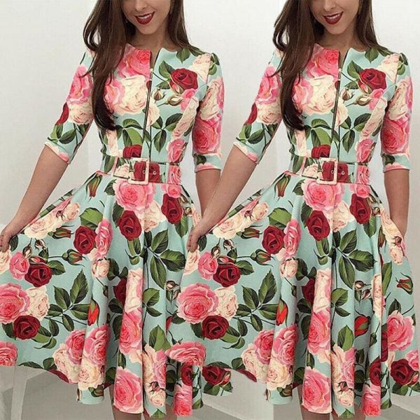 The Best Women Bandage Bodycon Long Sleeve Short Mini Floral Party Casual Dress Ladies Floral Chic Summer Dresses Female Online - Takalr