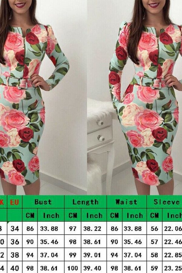 The Best Women Bandage Bodycon Long Sleeve Short Mini Floral Party Casual Dress Ladies Floral Chic Summer Dresses Female Online - Takalr