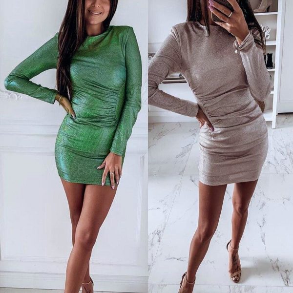 The Best Women Bandage Bodycon Slim Mini Dress Fashion Ladies Casual Long Sleeve Evening Party Clubwear Formal Dress Online - Takalr