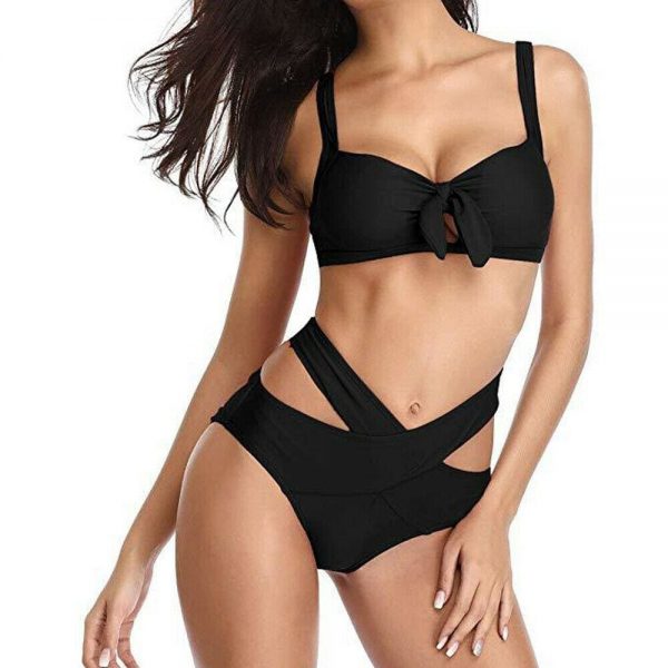 The Best Women Bandeau Bandage High Waist Bikini Set Beachwear Swimsuit Online - Takalr