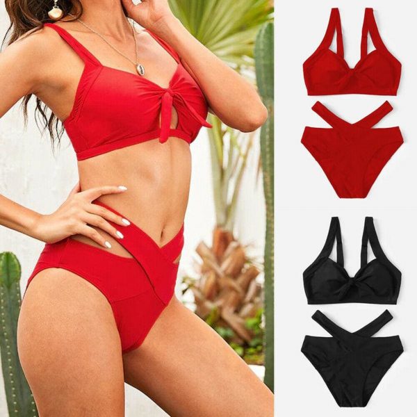 The Best Women Bandeau Bandage High Waist Bikini Set Beachwear Swimsuit Online - Takalr