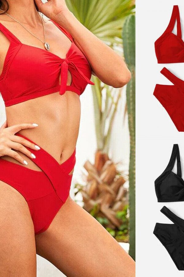 The Best Women Bandeau Bandage High Waist Bikini Set Beachwear Swimsuit Online - Takalr