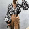 The Best Women Blouse Shirt Polka Dot Striped Leopard Loose Blouse Top Tunic Shirt Online - Takalr