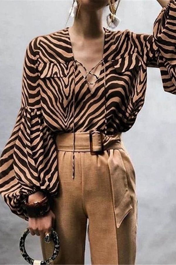 The Best Women Blouse Shirt Polka Dot Striped Leopard Loose Blouse Top Tunic Shirt Online - Takalr