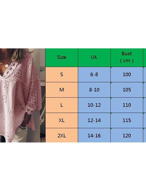 The Best Women Blouse V-Neck Long Sleeve Embroidery Cotton Shirt Summer Holiday Ladies Casual Loose Solid Top Outwear Online - Takalr