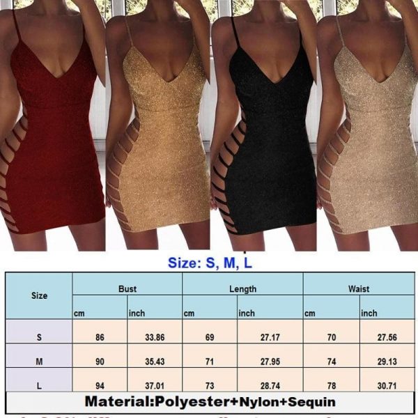 The Best Women Bodycon Dress Sleeveless V Neck Spaghetti Strap Stretchy Package Hip Short Mini Dress Womens Club Dress Vestido Online - Takalr