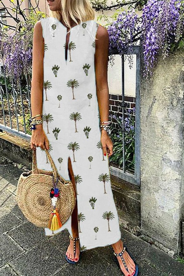 The Best Women Boho Long Maxi Dress Fashion Ladies Sleeveless Summer Beach Floral Dress Casual Holiday Dresses Sundress Online - Takalr